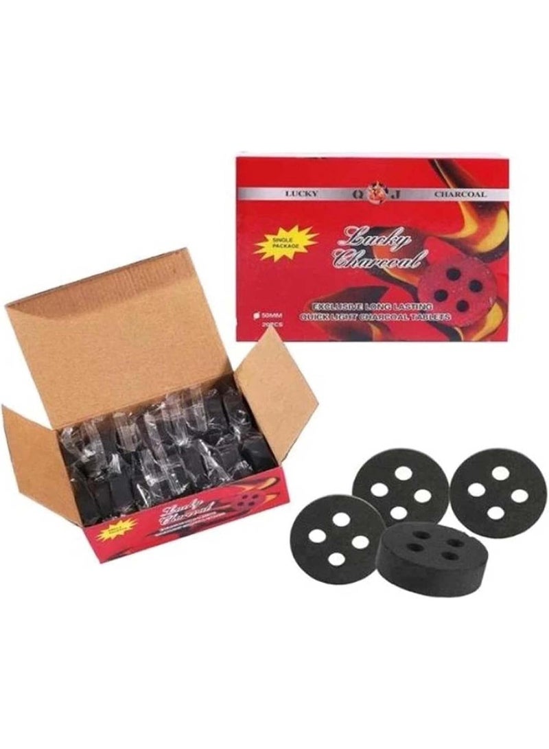 Lucky charcoal Lite 20 pcs Of Smart Tablets For Bakhoor 50 mm - Image 1